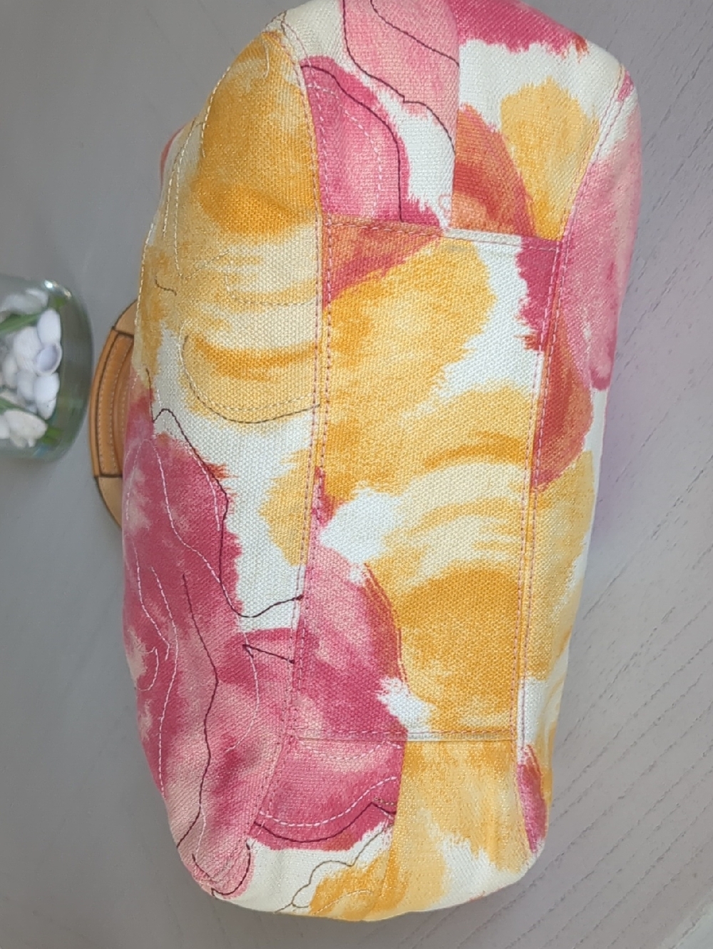 Vintage Coach 2002 Floral Fabric Maggie Shoulder Bag in Yellow & Pink - Picture 8 of 15